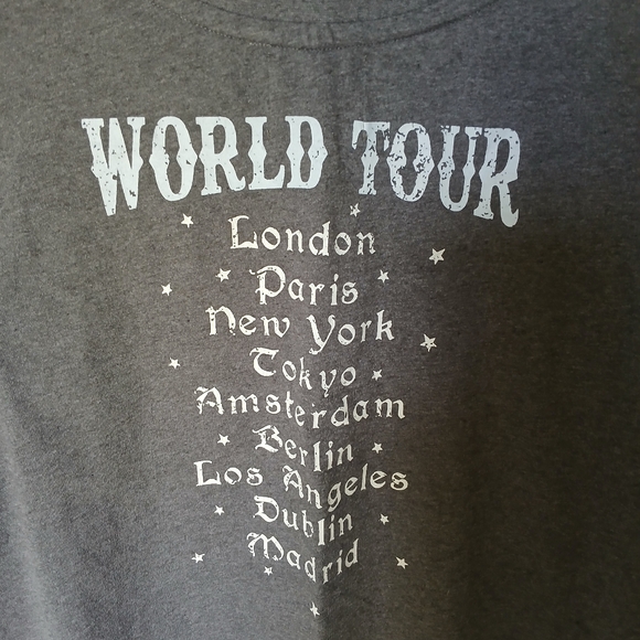 Recycle Threads Cropped Tee Dreamer World Tour Size L Color Gray - Picture 4 of 7